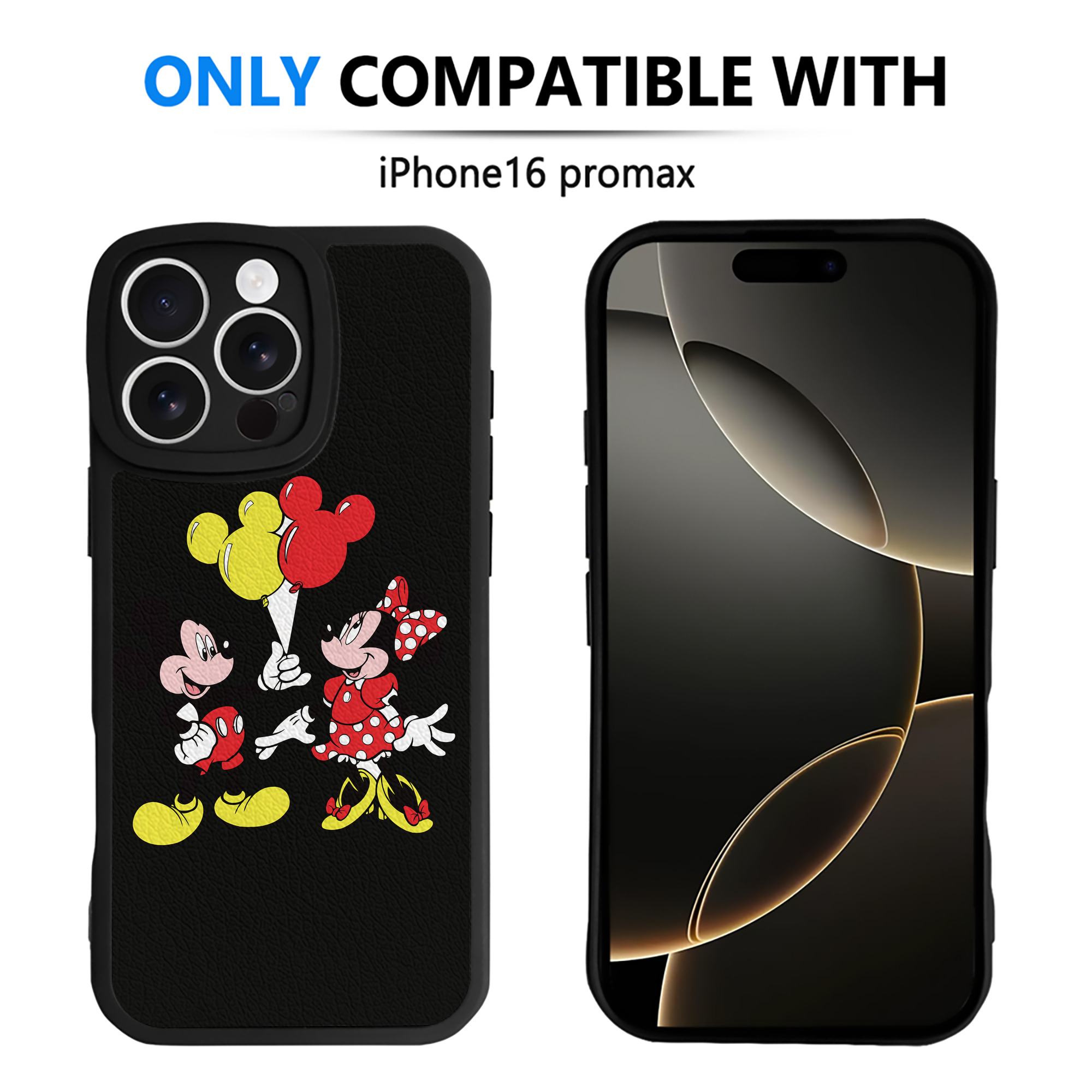（画像用） ミッキーマウス Mickey Mouse 【iPhone 16シリーズ対応】シリコンスマホケース（レザー調） 材質：シリコン